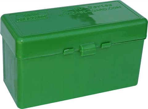 Коробка MTM 50 RD FLIP-TOP 243 308WIN 220SWIFT зеленая