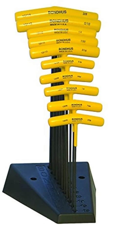Набор из 10 Т-образных дюймовых ключей BONDHUS HEX T-HANDLE 15390