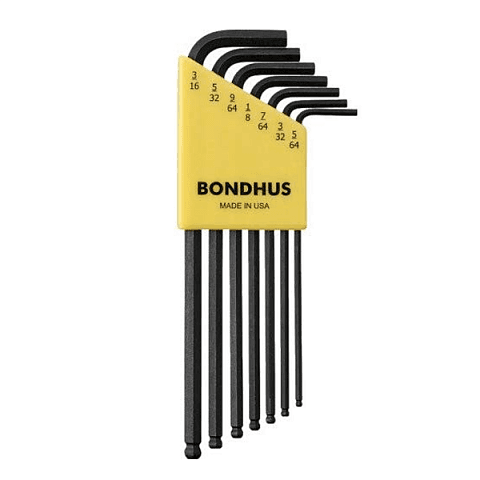 Набор из 8 дюймовых угловых шестигранников c шаровым наконечником Bondhus BLX8