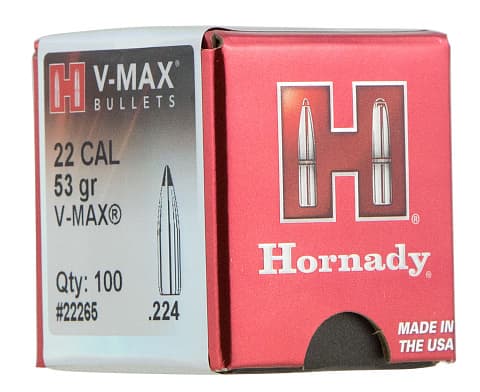 Макеты пуль HORNADY V-MAX 53gr 22cal (100шт)