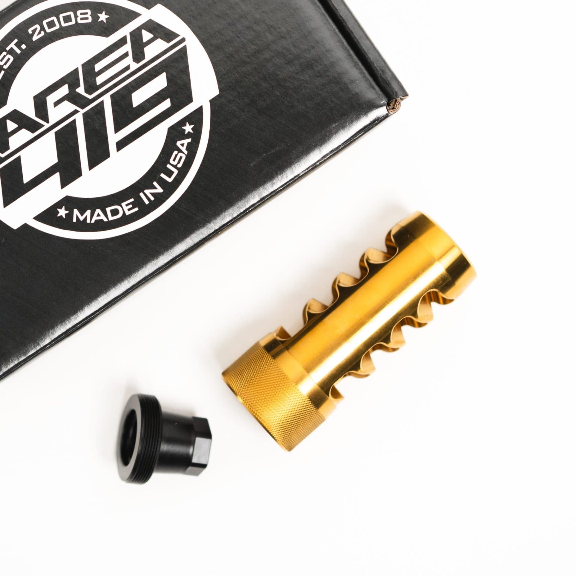 ДТК AREA 419 Hellfire Match Self-Timing Muzzle Brake (30 cal, 5/8x24) (GOLD)